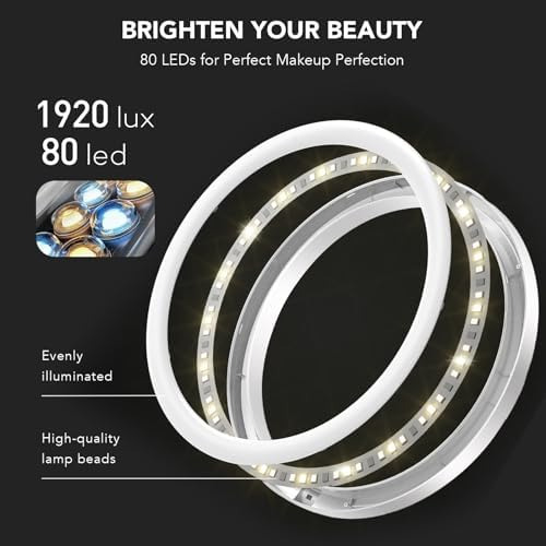 Espejo De Maquillaje 8 Con Luces, Espejo De Aumento Con Luz,