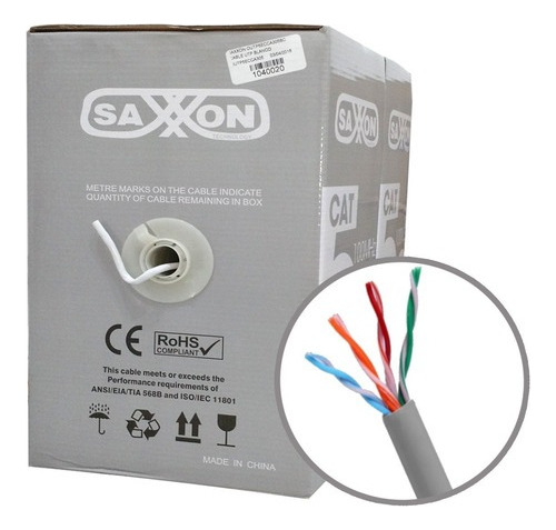 Cable De Red Saxxon Utp Cat5e 305 Mts Exterior 100% Cobre