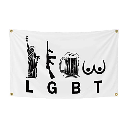 Bandera De Liberty Guns Con Tetas De Cerveza, Pancarta Lgbt 