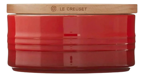 Pote Le Creuset Em Cerâmica Tampa De Madeira 420ml Vermelho