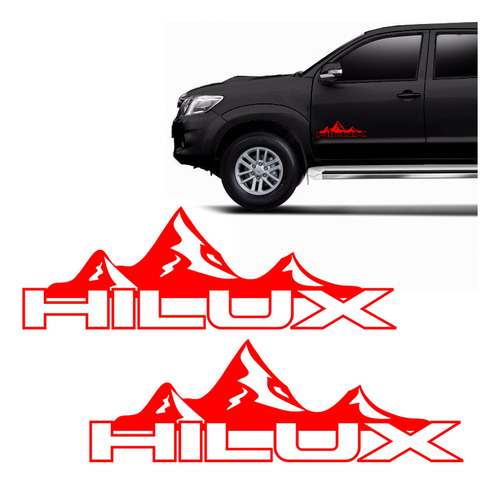 Adesivo Montanha Toyota Hilux 2012/ Emblema Lateral Vermelho