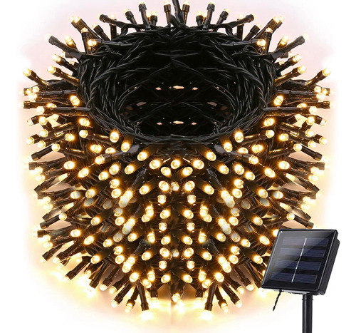 Luces Solares De Navidad Exteriores, 98.4ft 300 Led Luc...