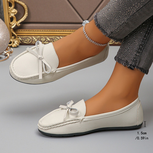 Zapatos Casuales Con Hebilla De Cadena Y Punta Redonda Para