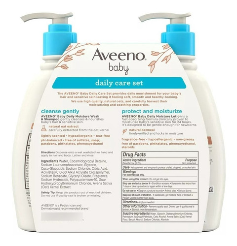 Aveeno Shampoo Y Crema De Cuerpo Para Bebé. Importado