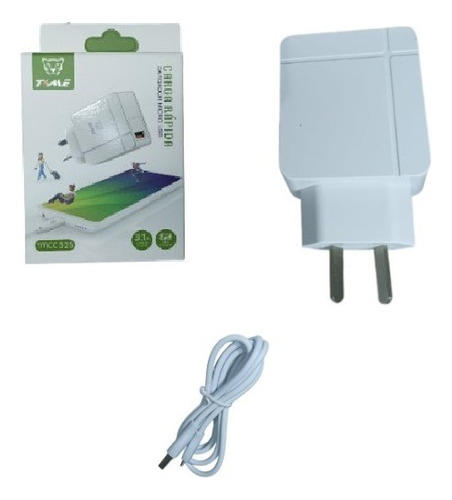 Cargador 220v Usb 3.1a + Cable Micro Usb Color Blanco