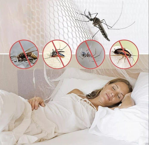Mosquitero D Tul Apto Cunas Y Cama D Hasta 2 Plazas Proteje Blanco