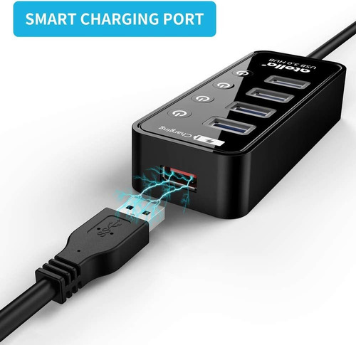 Powered Usb Hub, Atolla 4-port Usb 3.0 Hub With 4 Usb 3.0 Da