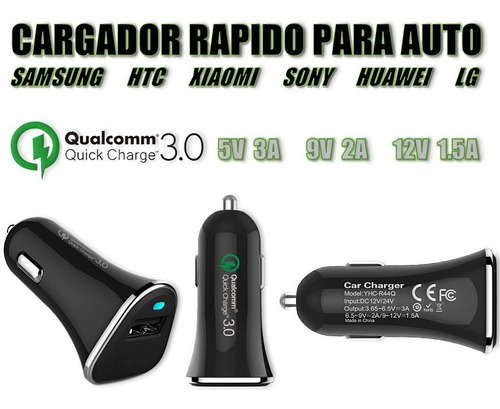 Cargador De Celular Para Auto Rapido Real - 5v 3a 9v 1.67a