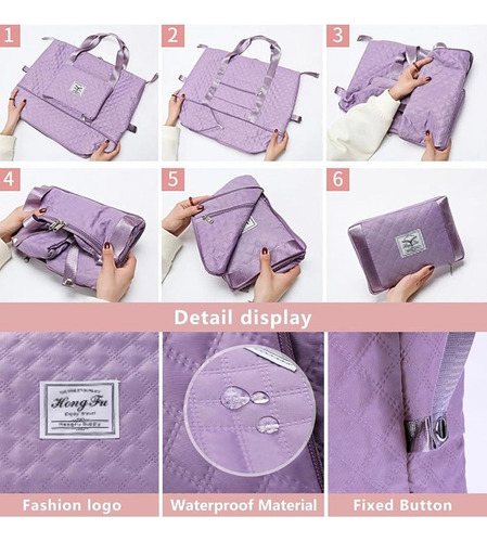 Imagen 4 de 7 de Bolso De Mano Plegable Gran Capacidad Ideal Para Tus Viajes