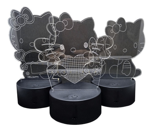 Lamparas 3d Luces Led Diseño De Hello Kitty En Acrílico 