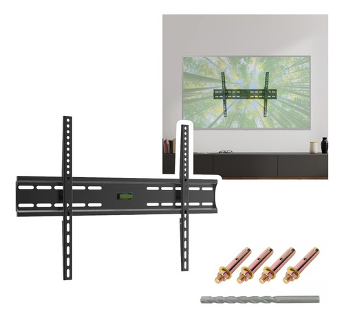 Soporte Base Pantalla 32´´-70´´ Tv 40kg Tornillería Pared Color Negro