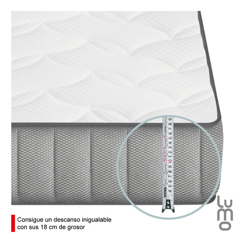 Colchon Individual Memory 18cm Premium 7 Capas Transpirable