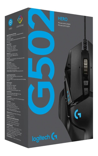 Mouse Logitech G502 Hero11 Gamer Botones Programables Rgb