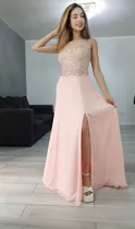 Comprar Vestido Gala Pedrería Mujer Elegante Con Tajo Moda Pasion