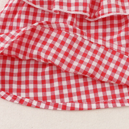 Conjunto De 2 Piezas Con Vestido Halter De Algodón Para Bebé Rojo 0-3 M
