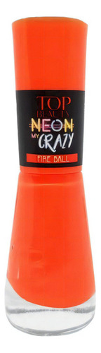 Esmalte Top Beauty Coleção Neon My Crazy Brilha Na Luz Negra Cor Fire Ball