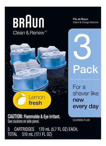 Cartuchos De Recarga Braun Clean Renew Ccr Blue, 3 Unidades