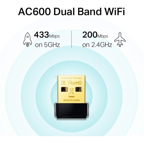 Adaptador Usb Wifi Banda Dual Ac600, Tp-link Archer T2u Nano