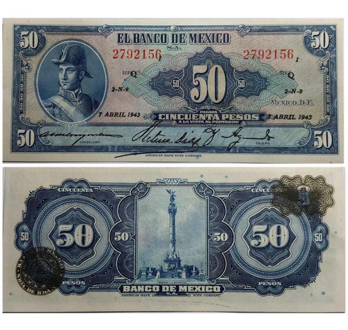 Billete $50 Banco De México  Allende  Serie Q (id:8035)