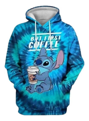 Sudadera Con Estampado Digital Más Vendida Stitch Coffee Cut