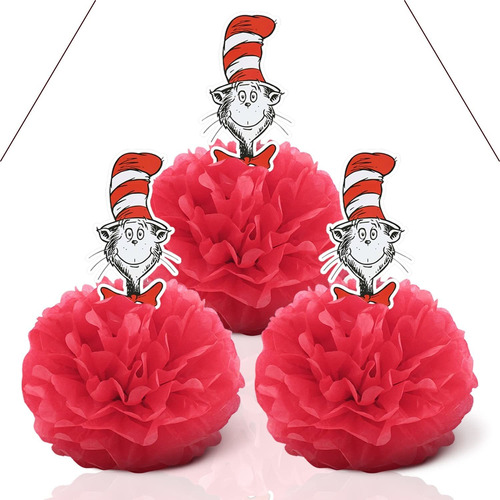 3 Uds  Centros De Mesa De Papel Seuss  Suministros Fies...