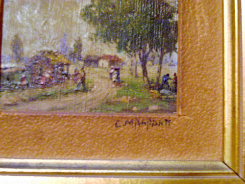 Cuadro Pintura Oleo Miniatura Artista César Malfanti Firmado (Usado)