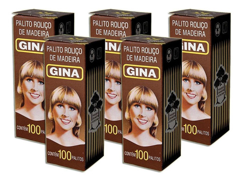 Palito De Dente Gina Caixa Com 100 Unid Kit 5