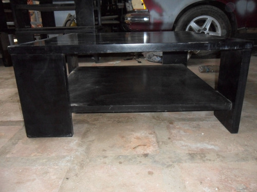 Mesa De Centro Redonda O Cuadrada Negra Retocar Hogar Mueble