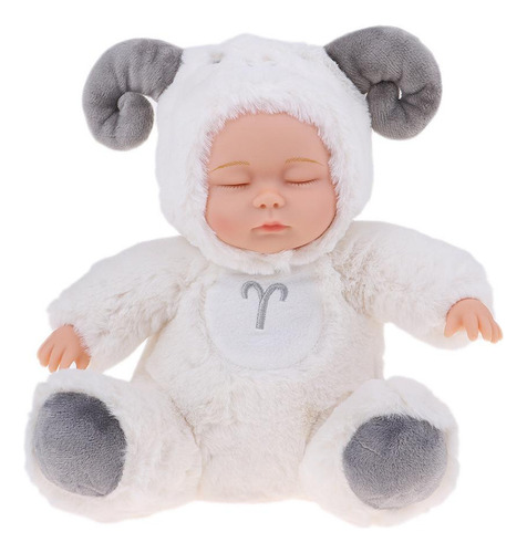 25cm Cute Soft Stuffed Reborn Constellation Doll White