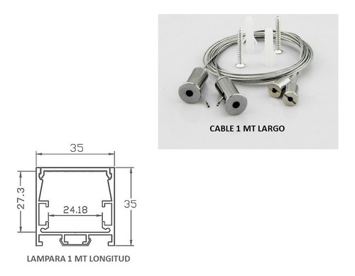 Lampara Colgante, Lámpara Led, Luminaria Led, Cuadro X 4mt Estructura Frío