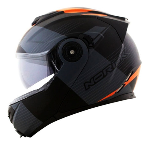 Capacete Norisk Ff345 Route Stroke Preto Cinza Laranja Cor Preto/Cinza/Laranja Tamanho do capacete L/G (59/60)