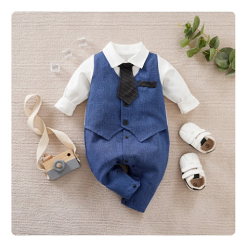 Traje Para Bebe Para Niño Conjunto Mameluco Elegante