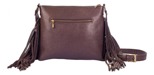 Bolsa tiracolo de couro cinzelado e enfeite de cabelo natural, cor de camelo, design de tecido de cabelo Catalina