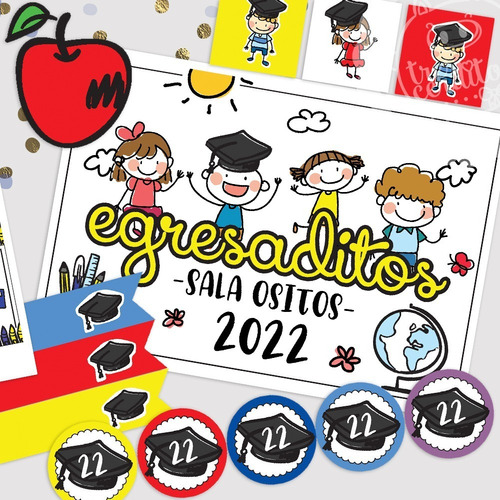 Kit Imprimible Egresaditos Jardin Kinder Editable 3c