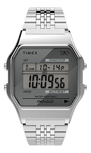 Reloj Timex T80: Tono Plateado Con Brazalete De Acero