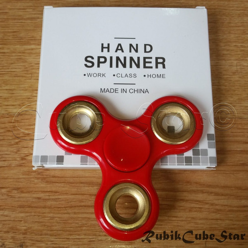 Spinner Hand Fidget Abs +ceramica - Rojo Y Dorado- 2 A 3 Min