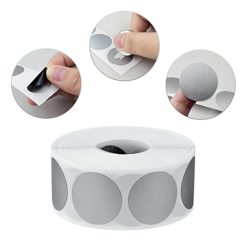 1 Rollo 1000 Pcs 1 Redondas Pegatinas De Rascar Autoad...
