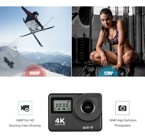 Imagen 9 de 10 de Cámara Deportiva 4k Wifi 8mp Hd Gran Angular 170°
