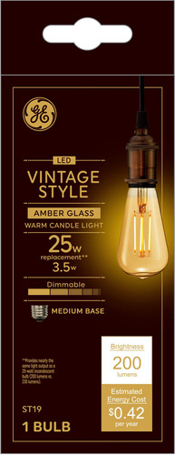 Bombilla Led Estilo Vintage Edison 3.5 Vatio Equivalente 25