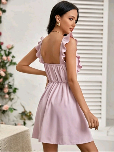 Shein Vestido Rosa Boton Ropa Moda Dama Importada Lila | MercadoLibre