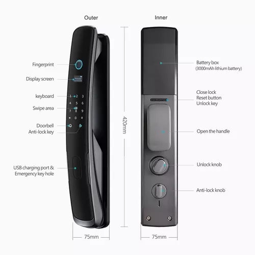 Cerradura Inteligente Facial H20 P Tuya Smart WIFI Block Reforzado :: Zona  Segura Tech