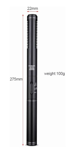 Microfono Condensador Shotgun Elefir B45 Boom Camara