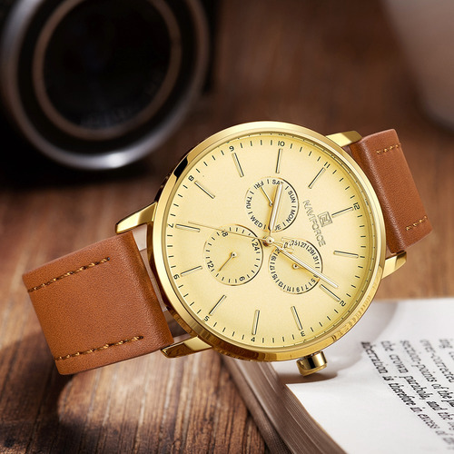 Naviforce Nf3001 Homens Assista Marca Esporte De Quartzo