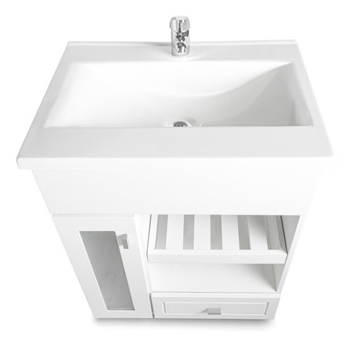 Vanitory 100% Laqueado Puerta Vidrio 60cm (mueble Solo)
