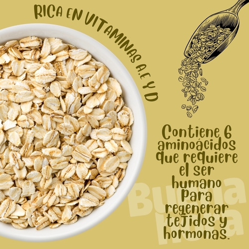Avena en Hojuelas BUENAHORA 5Kg – Alta en Fibra Sin Azúcar Añadida Ideal para Desayunos Saludables Energía Duradera Mejorar Digestión Reducir Colesterol y Preparar Batidos o Galletas – Rolled Oats
