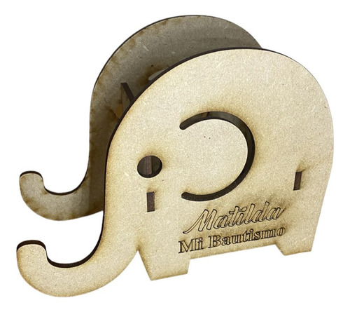 Souvenir Comunión- Bautismo. Diseño De Elefante En Mdf X 20u