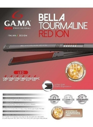 Imagen 5 de 5 de GA.MA Italy Elegance Bella Tourmaline Ion Led - Negro - 110V/220V