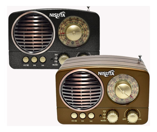Radio Am/fm Vintage Nisuta Con Bluetooth/mp3/aux Nsrv14