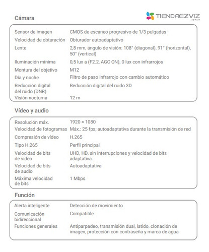 Combo X3 Ezviz C1c-b 1080p Full Hd Wifi Detección Movimiento