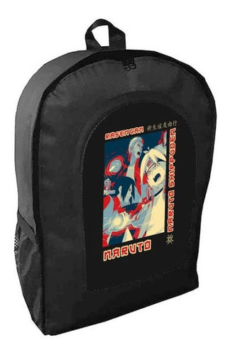 Mochila Negra Naruto Adulto / Escolar Ac43